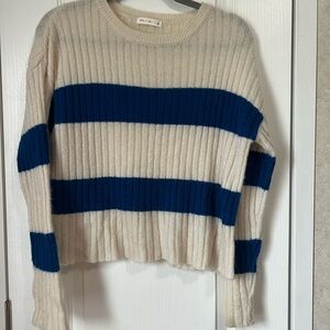 Active USA Cream and Blue Striped Sweater